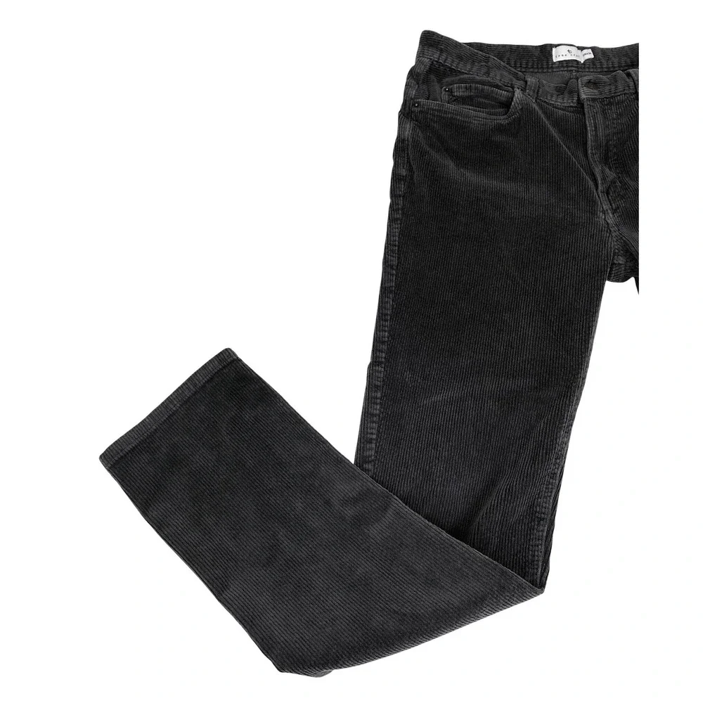 True Craft Mens Charcoal Gray Corduroy‎ Straight Leg Pants 34x34 Stretch Cotton